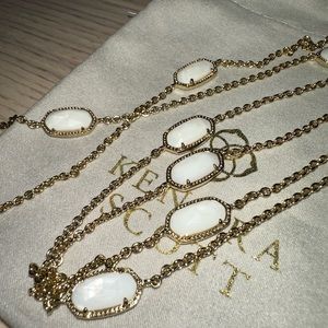 Kendra Scott Kellie long strand necklace in white mother of Pearl